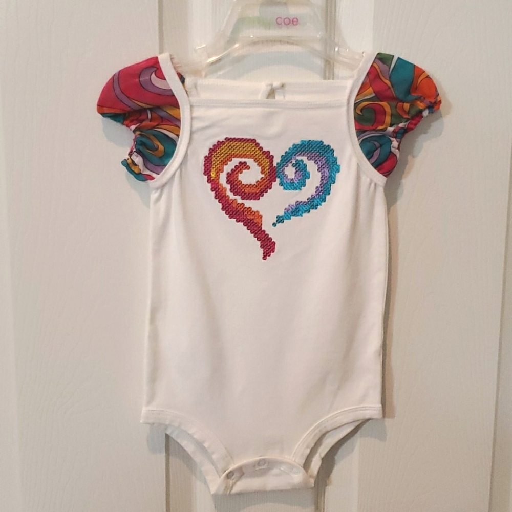 Amy Coe 12 Months Heart Short Sleeve Bodysuit